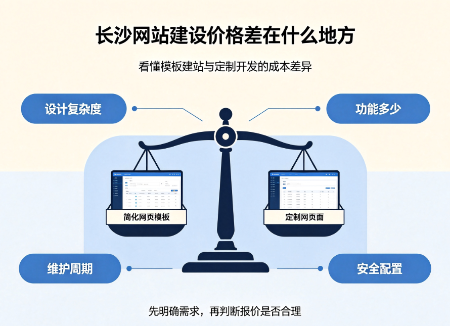长沙网站建设价格差在什么地方?